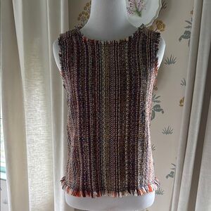 Anthropologie (Maeve) Multicolor Sleeveless Tweed Top